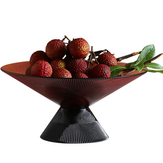 创意水果盘摆件北欧客厅茶几网红糖果盆美式家用个性零食盘轻奢风（条纹绿-大号）