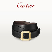 【圣诞礼物】Cartier卡地亚Santos腰带 双面可调节镀金牛皮皮带（黑色）