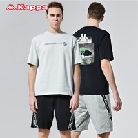 Kappa卡帕男款运动短袖休闲圆领T恤夏季半袖图案衫