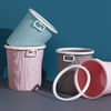 家用简约收纳桶客厅厨房卧室办公室纸篓厕所带提手压圈创意垃圾桶（蓝色2个装（大号））