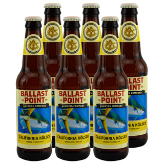 美国进口精酿啤酒 巴乐丝平系列啤酒 BALLAST POINT（巴乐丝平（岬角）葡萄柚杜父鱼啤酒355mL*6瓶）
