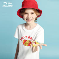 安踏儿童JellyBelly男童夏装短t2020夏新款联名大童短袖t恤运动衫（K91502梦幻黑-4、160cm ）