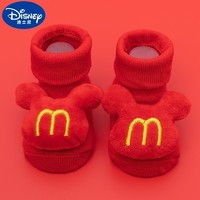 Disney 迪士尼 秋冬婴儿学步袜  圣诞袜 al春款红米奇加厚款 M码1-3岁