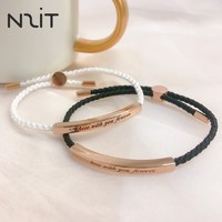 N2it 镶钻情侣手绳（黑白一对）