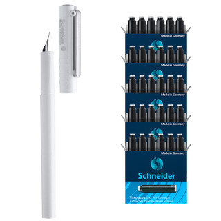 Schneider 施耐德 钢笔 BK406 白色 F尖 单支装+墨囊 黑色 5盒装