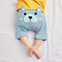 懿琪宝贝宝宝短裤夏季薄款男婴儿屁屁裤纯棉大PP裤女小童夏装裤子（粉色小猪、80cm ）