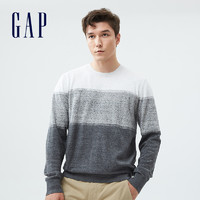 Gap 盖璞 男装套头条纹针织衫704983 2021冬季新款男士休闲宽松毛衣潮