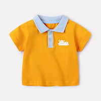 婴儿短袖T恤薄款男幼儿Polo衫夏季纯棉女1岁宝宝半袖上衣儿童夏装（蓝色、66cm ）