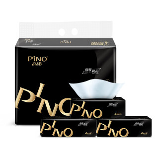 plus会员:pino 品诺 心相印抽纸 品诺 4层90抽*8包 可湿水 面巾纸餐巾