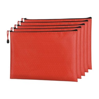 BeiDuoMei 贝多美 帆布拉链文件袋 B4 大号款 红色球纹袋 10个装