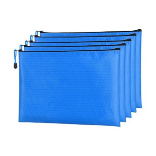BeiDuoMei 贝多美 帆布拉链文件袋 A3 特大款 蓝色球纹袋 10个装