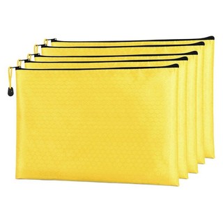 BeiDuoMei 贝多美 帆布拉链文件袋 A3 特大款 黄色球纹袋 10个装