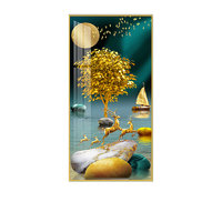 嘉恒艺《祥云瑞鹿》40x80cm 水晶膜 华贵金铝合金框