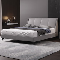 MENGSHEN 梦神 亚瑟 意式简约皮床 米灰色 180*200cm 普通款