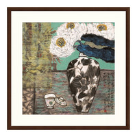 雅昌 袁野《帘外惊鸿》88x88cm 油画布 茶褐色实木框