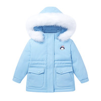 allo&lugh 阿路和如 ABAH1DJ34K 女童中长款羽绒服 浅蓝色 105cm