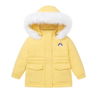 allo&lugh 阿路和如 ABAH1DJ34K 女童中长款羽绒服 黄色 105cm
