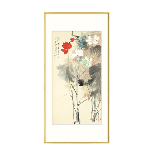 ZEN'S BAMBOO 橙舍 张大千《五色荷花》60x120cm