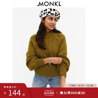 MONKI2021年秋冬新品灯笼袖毛衣女轻薄纯色长袖针织衫1012448