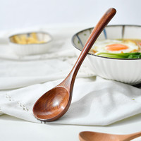 INMIND HOUSE 汤勺家用盛汤实木拉面勺日式原木泡面勺粥勺大号调羹吃面勺子