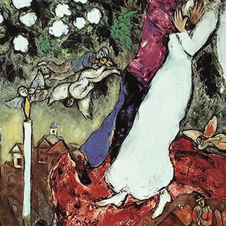 阿斯蒙迪 马克·夏加尔 Marc Chagall《三支蜡烛》75x94cm 版画纸