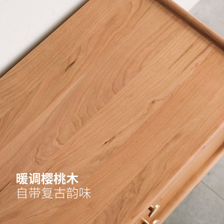 源氏木语实木电视柜北欧樱桃木环保储物柜现代简约小户型客厅地柜
