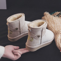 WARRIOR 回力 雪地靴女冬季加绒2021新款洋气棉鞋加购面包鞋0047