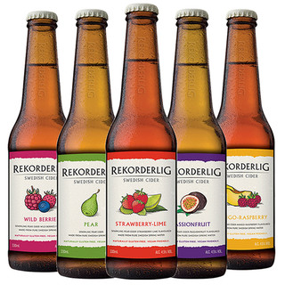 Rekorderlig cider瑞可德林西打酒果酒女士低度甜酒微醺酒5瓶装