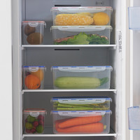 超大容量保鲜盒家用商用特大号菜盒长方形塑料水果蔬菜冰箱收纳盒（特大北欧蓝(容量9500ML)1个装）