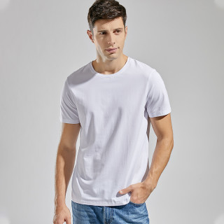 三针全棉t恤男纯色短袖弹力宽松打底衫汗衫夏季莱卡纯棉体恤显瘦170l