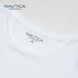 nautica/诺帝卡Underwear男士短袖夏季纯棉圆领微弹宽松020187（XXXL、湖蓝V领）