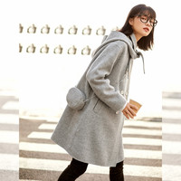 LEDIN 乐町 女士双面呢大衣