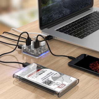 ORICO 奥睿科 MH4U-U3 USB3.0集线器 一分四 0.3m 全透明