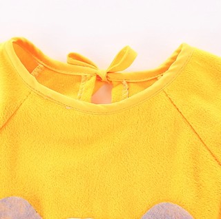 吉姆沃克 JM-12 儿童立体熊水晶绒罩衣 黄色 52cm