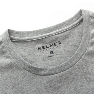 Kelme/卡尔美 纯色棉夏季新款运动T恤男士圆领印花透气 休闲短T（XXL/185、黑色）