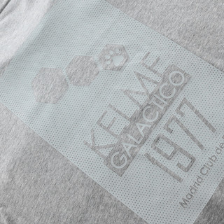 Kelme/卡尔美 纯色棉夏季新款运动T恤男士圆领印花透气 休闲短T（M/170、藏蓝色）