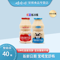 WAHAHA 娃哈哈 红蓝乳酸菌组合100ml*40瓶酸奶饮品