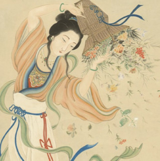 雅昌 梅兰芳《天女散花》35x84cm 纸本 实木框