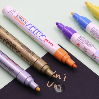 uni 三菱铅笔 PX-20 单头中字油漆笔 白色 12支装