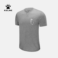 Kelme/卡尔美 春夏男运动上衣休闲圆领短袖纯色新款短袖男T恤（XXL/185、黑色）