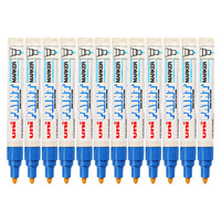 uni 三菱铅笔 PX-20 单头中字油漆笔 蓝色 12支装