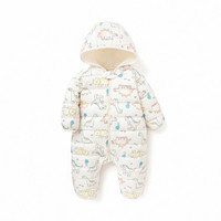 balabala 巴拉巴拉 208421120203-00312 婴儿羽绒连体衣 白灰色调 90cm