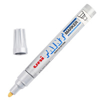 uni 三菱铅笔 PX-20 单头中字油漆笔 银色 单支装