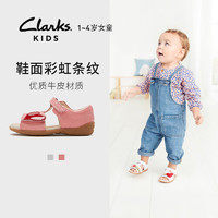 clarks其乐童鞋女童宝宝夏季室内透气舒适爱心软底学步鞋儿童凉鞋（22、粉色）