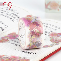 n9复古中国风古风手撕手账胶带5m烫金原创和纸胶带文字手账笔记本子装饰贴纸相册装饰学生DIY创意
