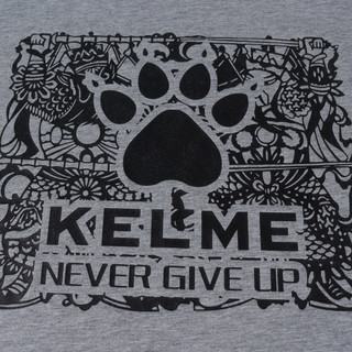 KELME/卡尔美夏季运动休闲T恤女速干透气短袖男女圆领印花情侣T恤（XL、灰色-女）