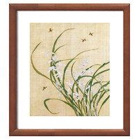 雅昌 余樨《花鸟册之7》55x58cm 绢本设色 实木框
