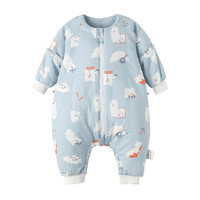 Wellber 威尔贝鲁 婴儿分腿睡袋 厚棉可脱半袖款 乐队小熊 85码