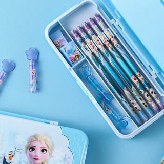 Disney 迪士尼 冰雪奇缘联名系列 P88103 三层文具盒 蓝色 单个装