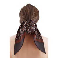 BURBERRY 博柏利 Burberry Brown Monogram Print Silk Hair Scarf